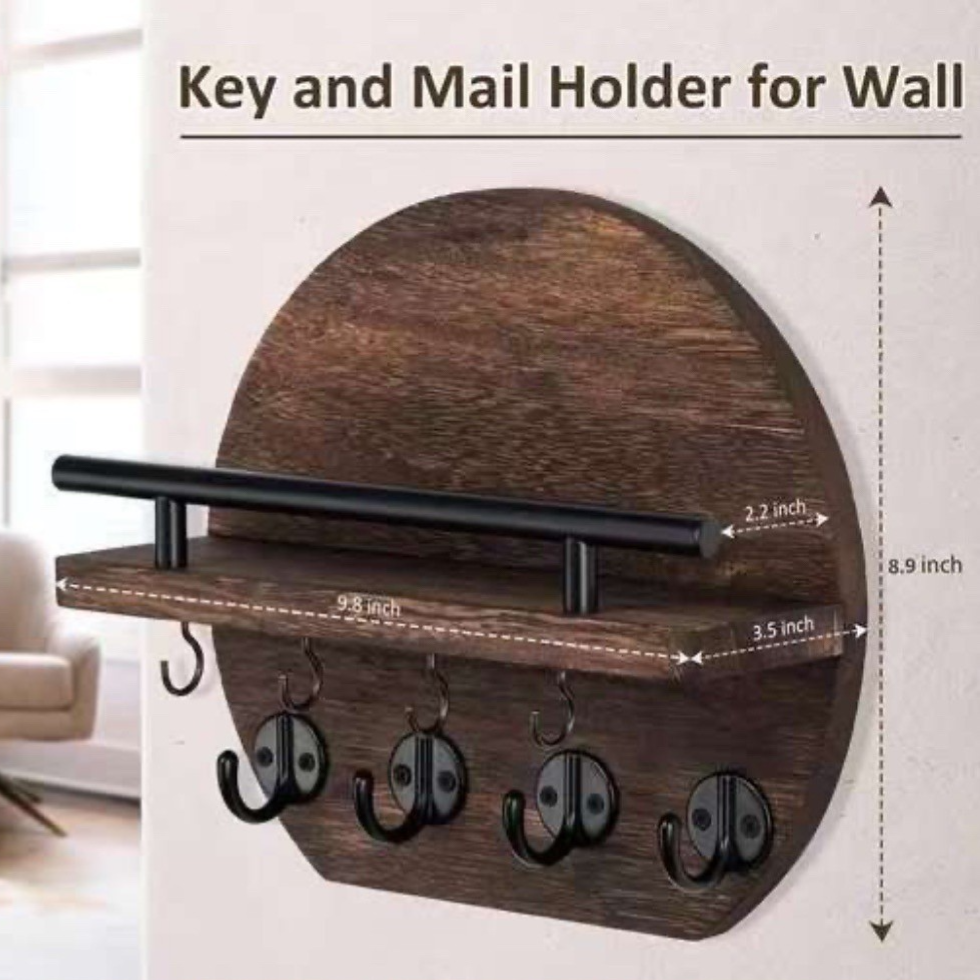Wooden Wall-Mounted Storage Rack