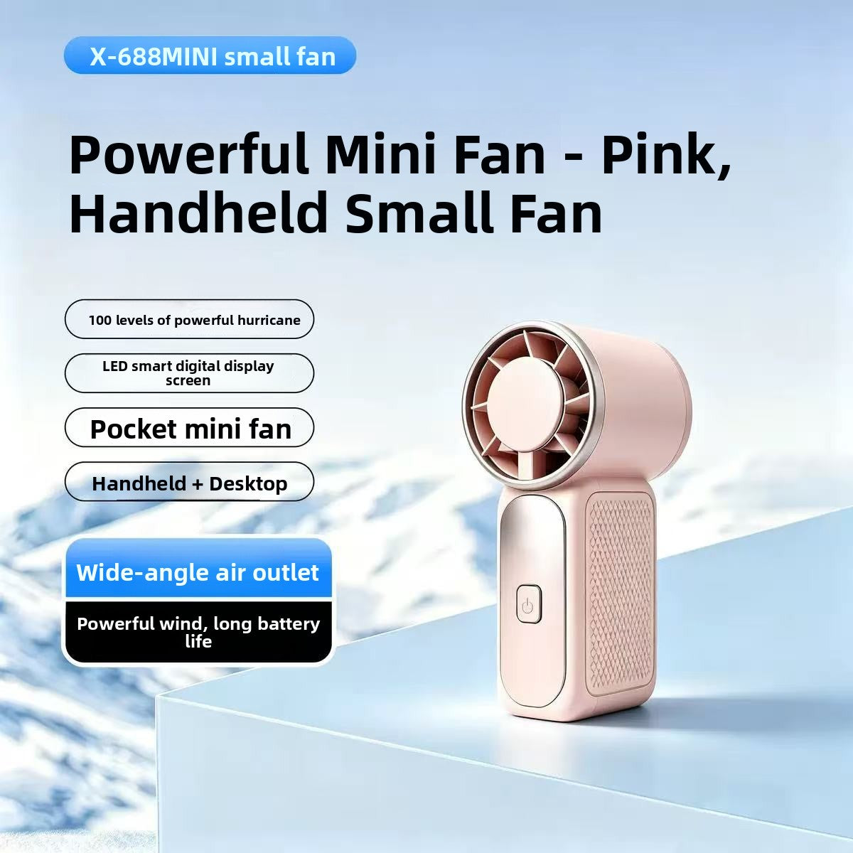 Portable Rechargeable Digital Display Handheld Fan