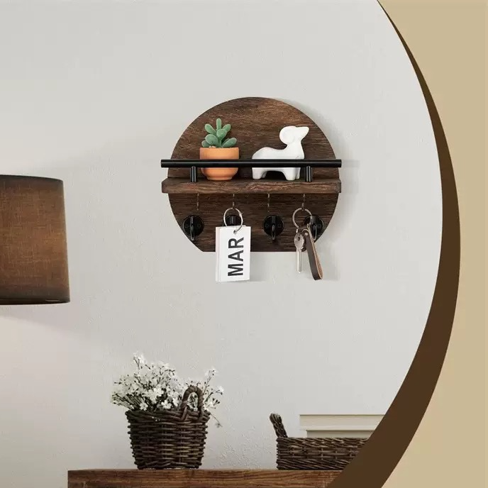Wooden Wall-Mounted Storage Rack