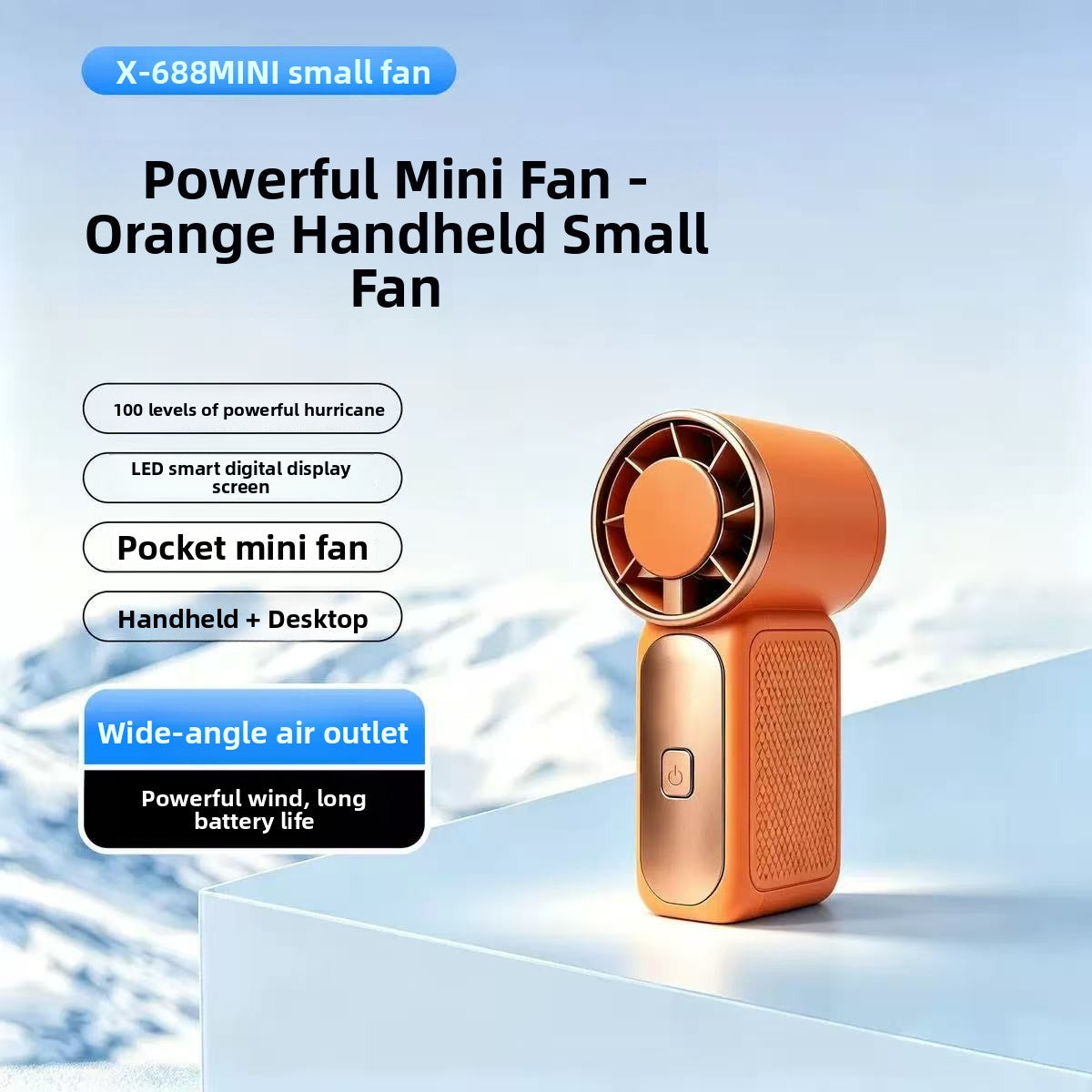 Portable Rechargeable Digital Display Handheld Fan